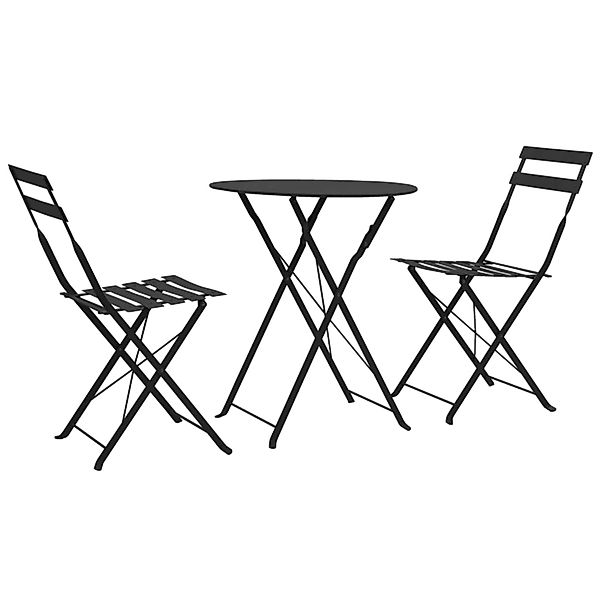 vidaXL 3-Tlg Bistro-Set Stahl Schwarz 44356 günstig online kaufen