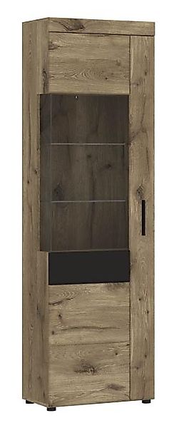 Vitrine 1-türig GRANO von Wojcik Eiche / Kosmos Grau günstig online kaufen