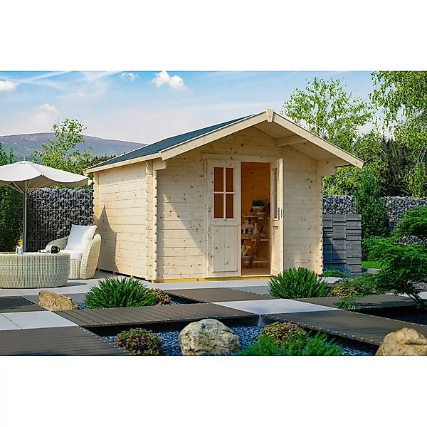 Skan Holz Holz-Gartenhaus Faro 1 Natur 300 cm x 200 cm günstig online kaufen
