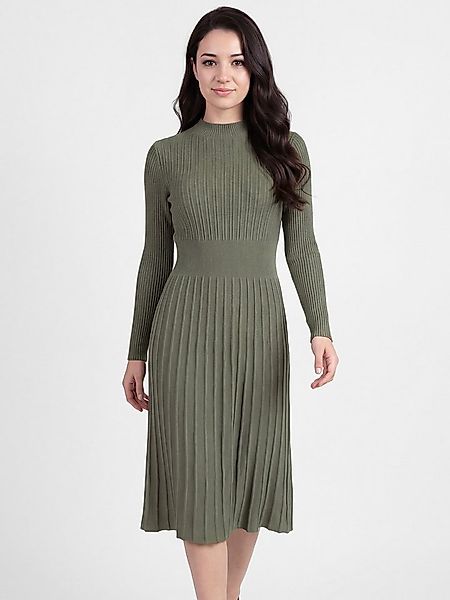 PEKIVESSA Strickkleid Midikleid tailliert weicher Strick mit ausgestelltem günstig online kaufen