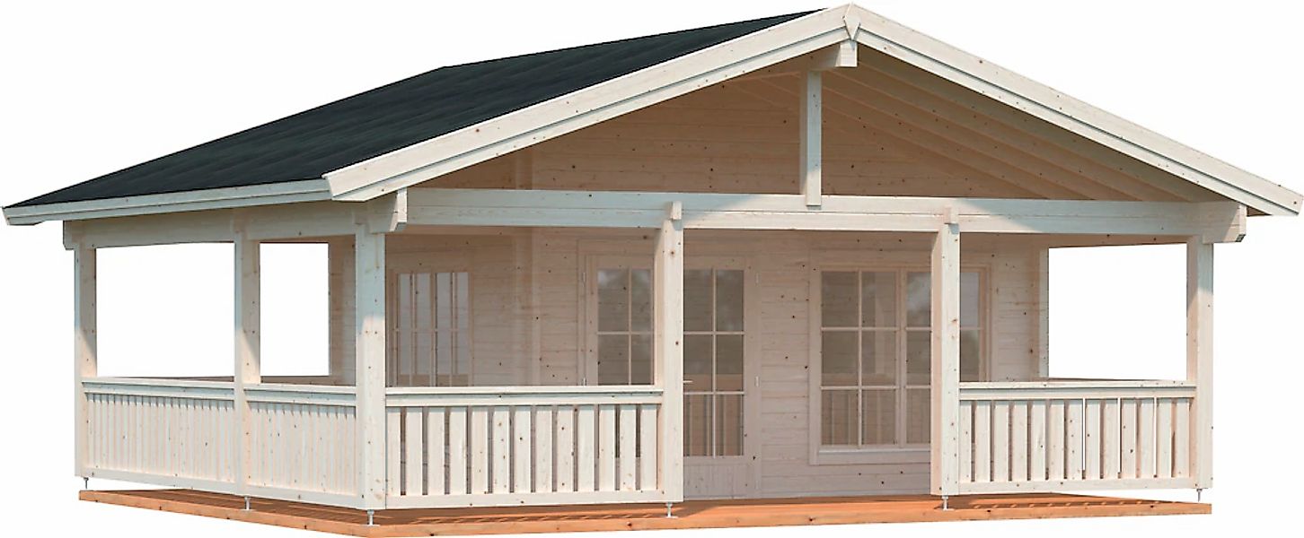 Palmako Agneta Holz-Gartenhaus Natur Satteldach Unbehandelt 520 cm x 400 cm günstig online kaufen