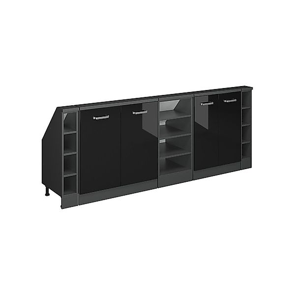 Vicco Unterschrank R-Line, Schwarz Hochglanz/Anthrazit, 215 günstig online kaufen