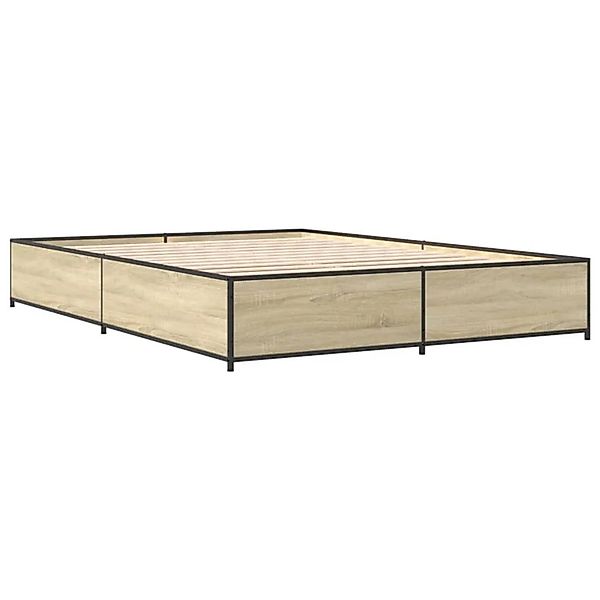 vidaXL Bettgestell Sonoma-Eiche 120x200 cm Holzwerkstoff und Metall 3279848 günstig online kaufen
