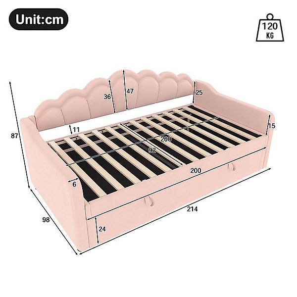 Ulife Daybett Polsterbett Elegantes Tagesbett Schlafsofa mit LED-Beleuchtun günstig online kaufen