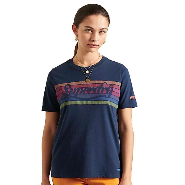 Superdry Pl Rainbow Kurzarm T-shirt L Nautical Navy günstig online kaufen