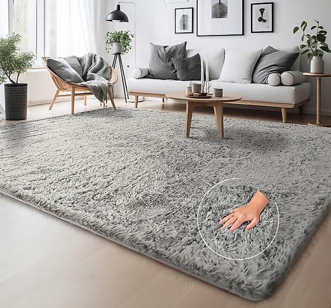 my home Hochflor-Teppich Serville, rechteckig, Höhe: günstig online kaufen