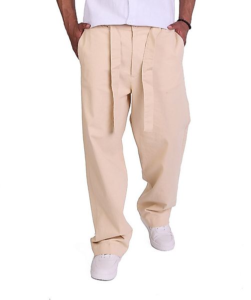 Denim Distriqt Loose-fit-Jeans Lässige Herren Baggy Chinohose Beige W36/L34 günstig online kaufen