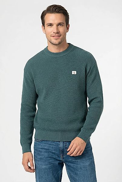 Calvin Klein Jeans Rundhalspullover "LS EZ COTTON WAFFLE CRWNK SWTR 9" Rund günstig online kaufen