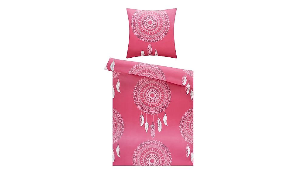 Satin Bettwäsche  Dreamcatcher - rosa/pink - 100% Baumwolle - 135 cm - Scon günstig online kaufen