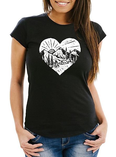 Neverless Print-Shirt Damen T-Shirt Wandern Berge Naturfreunde Adventure Ca günstig online kaufen