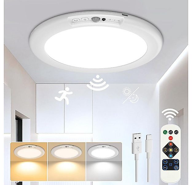 Rosnek LED Deckenleuchte Deckenlampe Innen mit Bewegungsmelder, Wiederaufla günstig online kaufen