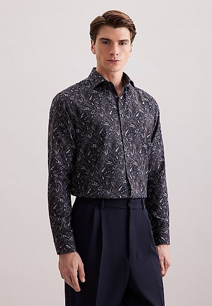 seidensticker Flanellhemd Schwarze Rose Regular 1/1 Kentkragen Geblümt günstig online kaufen