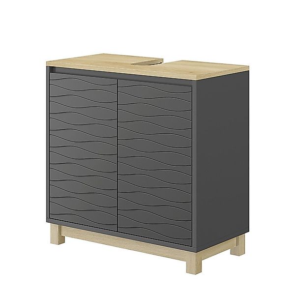 Vicco Waschbeckenunterschrank Livia, Anthrazit/Holz, 60 x günstig online kaufen