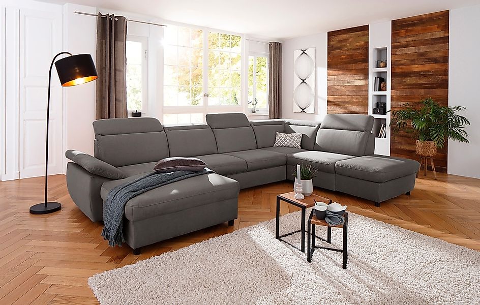 Home affaire Wohnlandschaft "Mauritius U-Form" mit Kopfteil- und Armlehnver günstig online kaufen