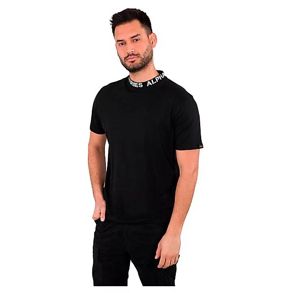 Alpha Industries Neck Print Kurzärmeliges T-shirt XL Black günstig online kaufen
