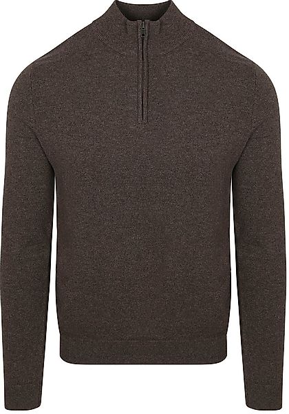 Steppin' Out Half Zip Pullover Merinowolle Braun - Größe L günstig online kaufen
