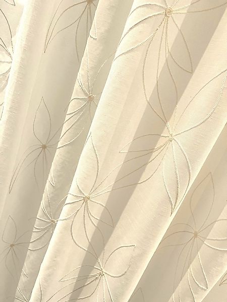 novumfix Gardine Echte Stickerei, natur, dezente günstig online kaufen
