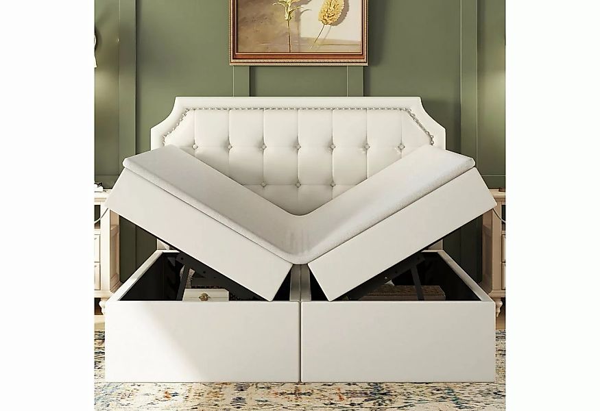 Ulife Polsterbett Doppelbett mit Lattenrost aus Metallrahmen, Beidseitig zu günstig online kaufen