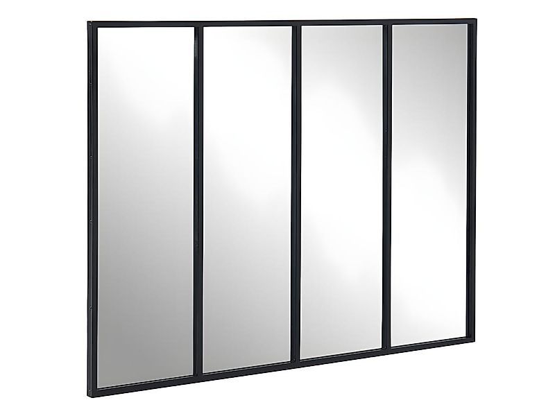 Spiegel Atelierfenster Industrial Style - 120 x 90 cm - Metall - Schwarz - günstig online kaufen