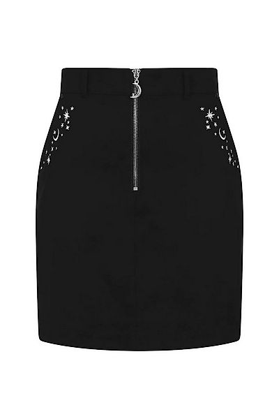 Hell Bunny Bleistiftrock Interstellar Skirt Bestickt Mond Sterne günstig online kaufen