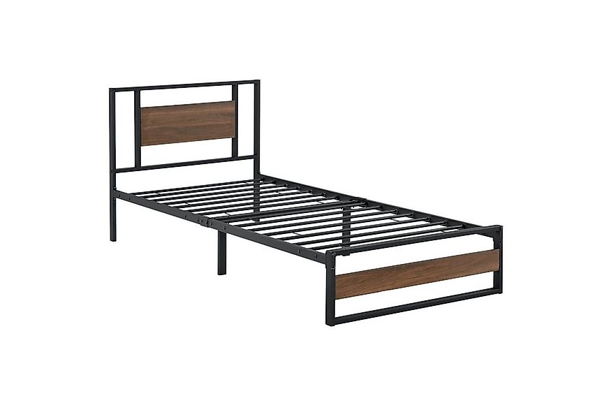 en.casa Metallbett, »Villach« Bettgestell 90x200 cm Stahlrahmen Schwarz Wal günstig online kaufen