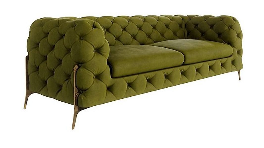 S-Style Möbel Chesterfield-Sofa Ashley Chesterfield Sofa mit Goldenen Metal günstig online kaufen