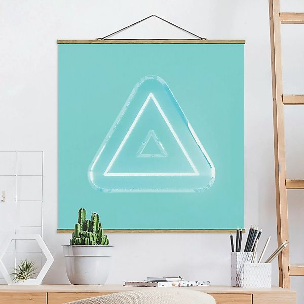 Stoffbild mit Posterleisten Neon Gamer Symbol Dreieck günstig online kaufen