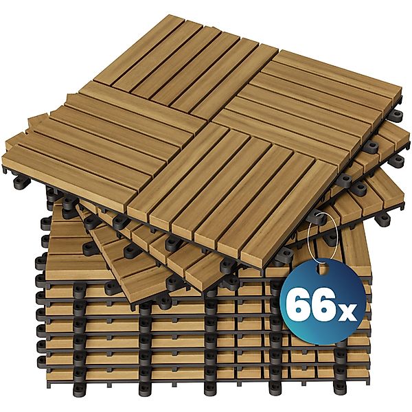 Holzfliese Akazie Quattro Mosaik 66er-Set 30x30cm günstig online kaufen