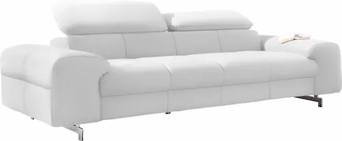 COTTA 3-Sitzer »Chef«, Big-Sofa mit Kopfteilverstellung, edle Metallkufen günstig online kaufen