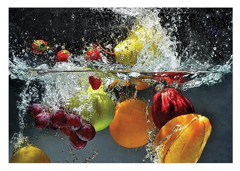 Wallarena Fototapete Obst Wasser Weintrauben Orangen günstig online kaufen