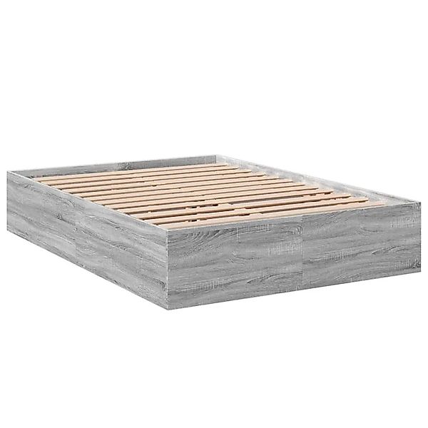 vidaXL Bettgestell Grau Sonoma 135x190 cm Holzwerkstoff 3281040 günstig online kaufen