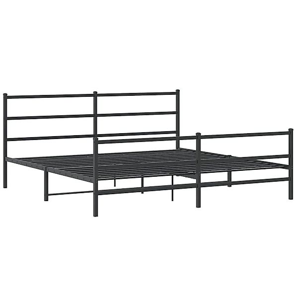 vidaXL Bettgestell mit Kopf- und Fußteil Metall Schwarz 193x203 cm 355389 günstig online kaufen