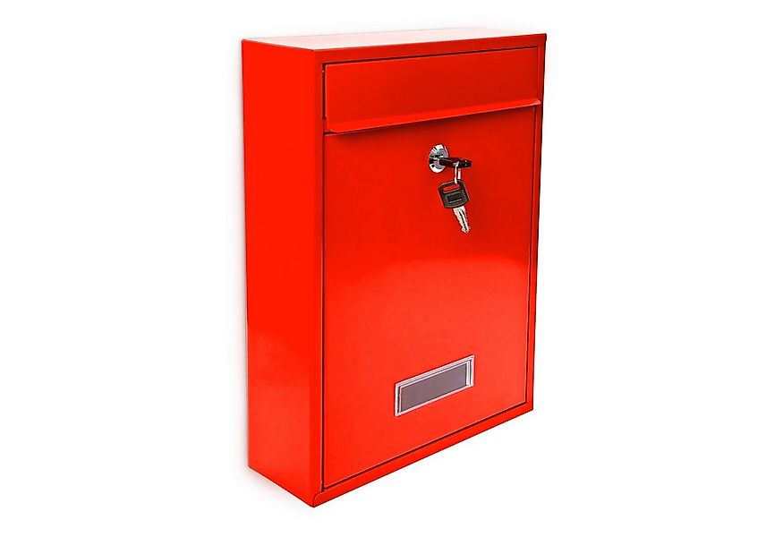 relaxdays Aufbewahrungsbox Briefkasten Design 35 cm Farbauswahl, rot günstig online kaufen