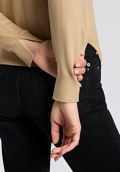 BOSS ORANGE Strickpullover "Finguine Premium Damenmode" mit Ajour-Dekor, Ru günstig online kaufen