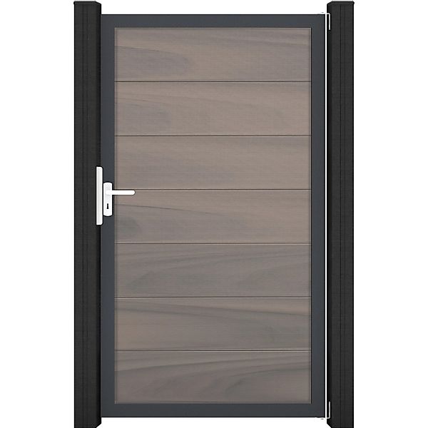 GroJa Solid Grande Steckzauntor 100 x 180 cm Bi-Color Braun  Rahmen DB703 günstig online kaufen