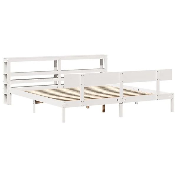 vidaXL Massivholzbett ohne Matratze Weiß 180x200 cm Kiefernholz 3305807 günstig online kaufen