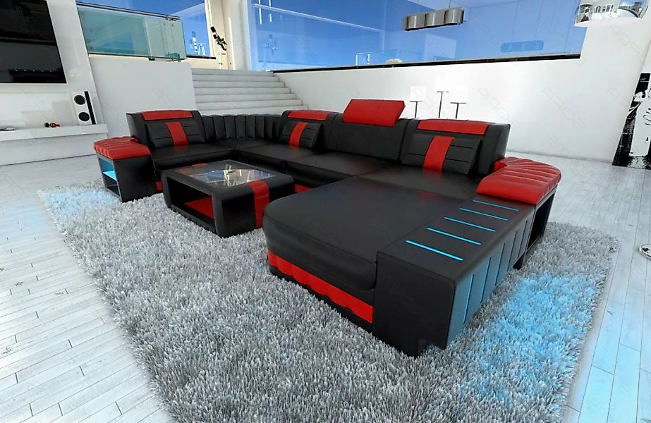 Sofa Dreams Wohnlandschaft Ledersofa Bellagio U Form Mini, Designersofa, So günstig online kaufen