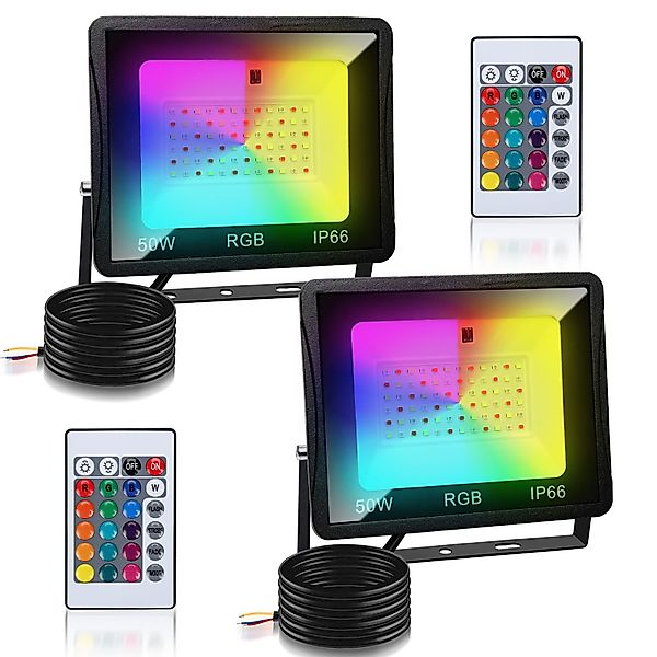 Clanmacy LED Flutlichtstrahler RGB LED Fluter günstig online kaufen