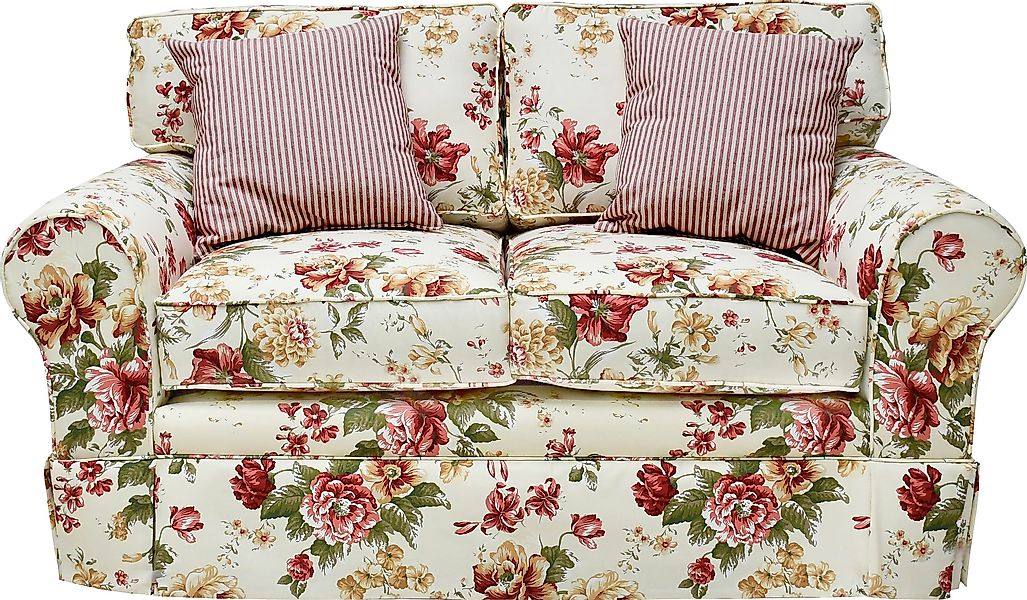 Home affaire 2-Sitzer "Laura K", Geblümtes 2-Sitzer Sofa, creme Weiß, 165 x günstig online kaufen