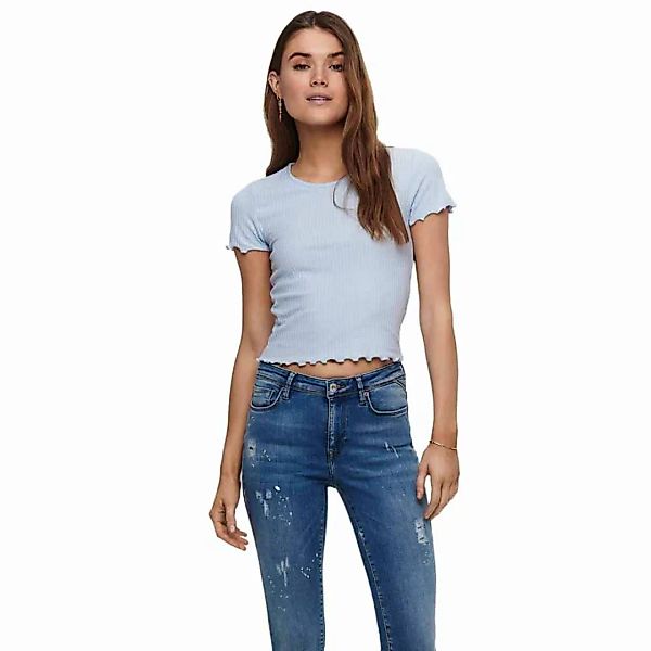 Only Emma Kurzärmeliges T-shirt XS Halogen Blue günstig online kaufen