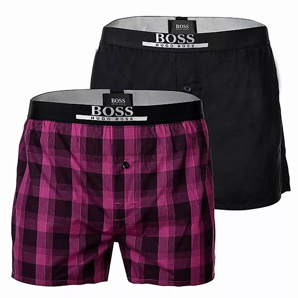 HUGO BOSS Herren Boxer Shorts, 2er Pack - Woven Boxer EW, Logobund, Karo, u günstig online kaufen