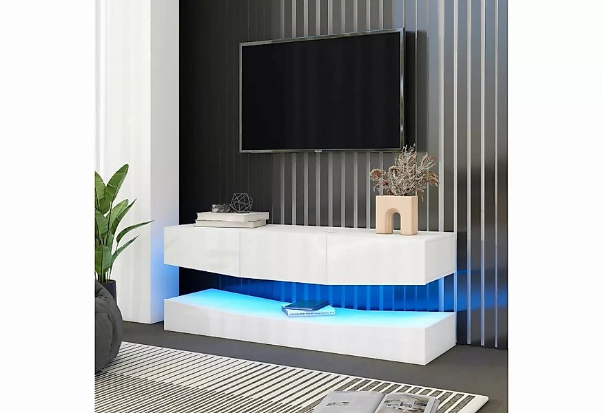 WISHDOR TV-Schrank LED TV Lowboard,Wandmontierter TV-Schrank (mit LED-Beleu günstig online kaufen