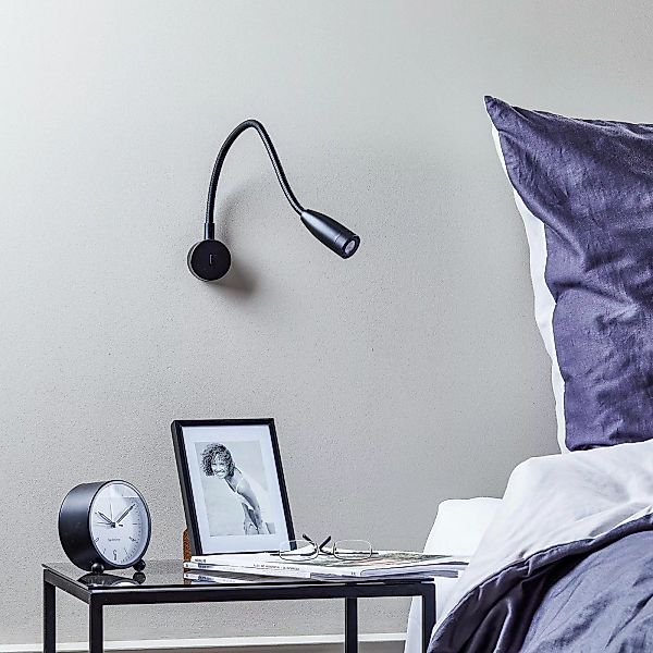 LEDS-C4 Bed LED-Wandleuchte rund, schwarz günstig online kaufen