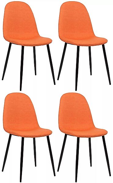 4er Set Esszimmerstühle Napier-orange-Stoff günstig online kaufen