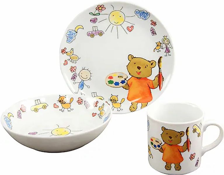 CreaTable Kindergeschirr-Set »Teddy« Made in Europe, 3 Teile, für 1 Person günstig online kaufen