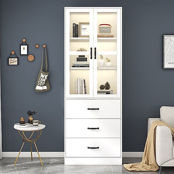 Merax Vitrine mit Glastüren und verstellbaren günstig online kaufen