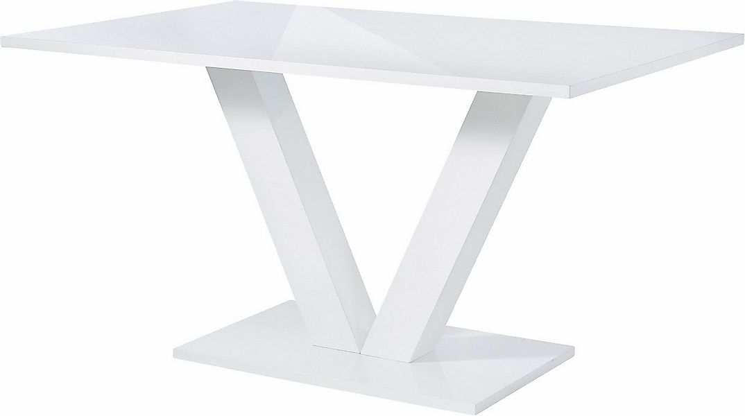 loft24 Esstisch Andres, Hochglanz Optik, Breite 140 cm günstig online kaufen