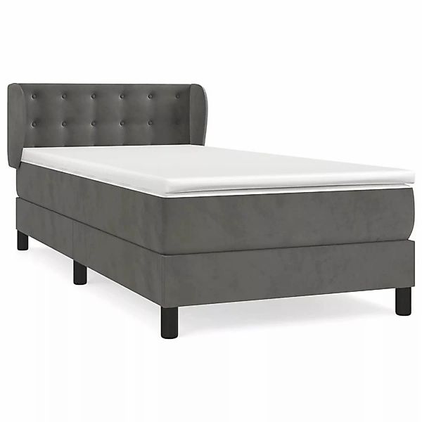 vidaXL Boxspringbett mit Matratze Dunkelgrau 100x200 cm Samt1398152 günstig online kaufen