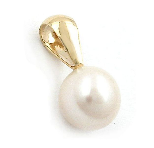 unbespielt Kettenanhänger Anhänger Zuchtperle rund 375 Gold 9 kt 12 x 6 mm, günstig online kaufen