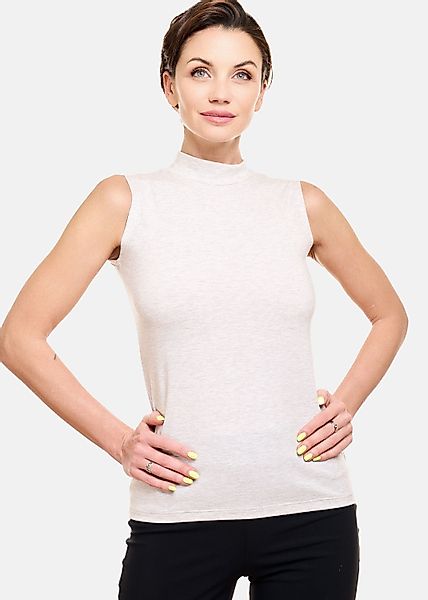 Evoni T-Shirt Basic Shirt ärmellos Halbkragen günstig online kaufen